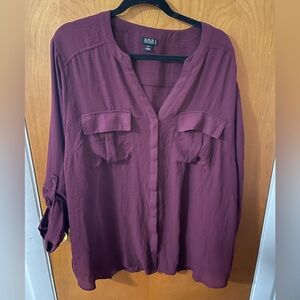 Purple blouse 3/4 sleeves